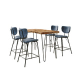 Nature's Edge - 5 Piece Counter Set With Modern Barstools - Natural