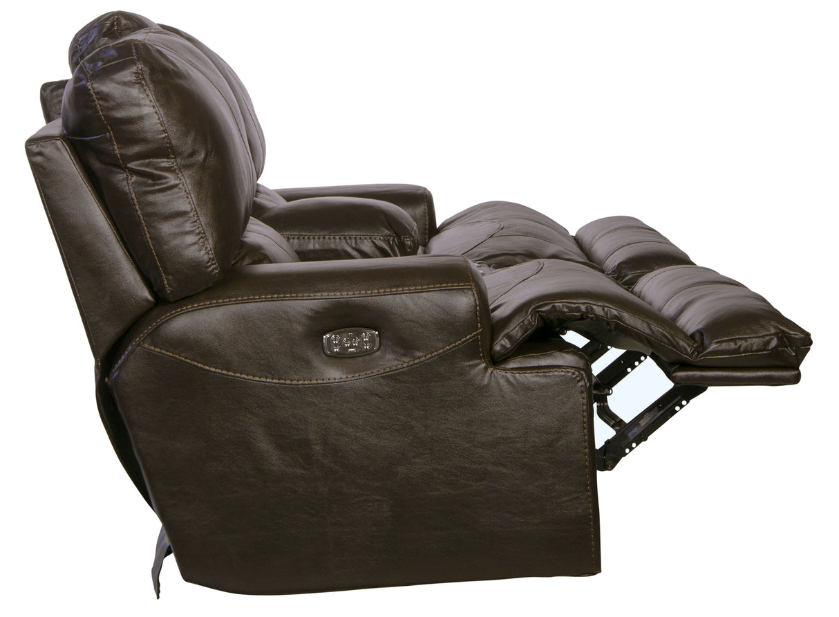 Wembley - Power Headrest With Lumbar Lay Flat Reclining Console Loveseat