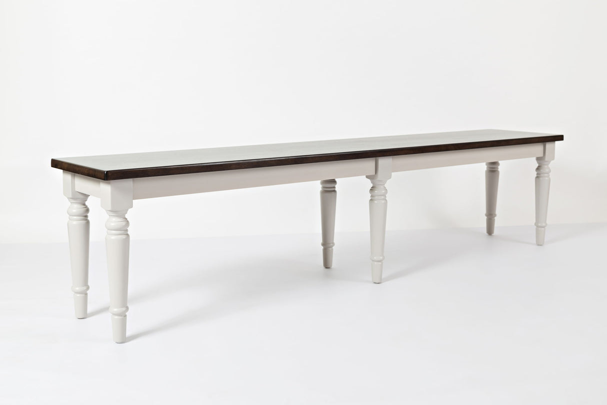 Orchard Park - 76" Bench - Soft Gray / Dark Brown