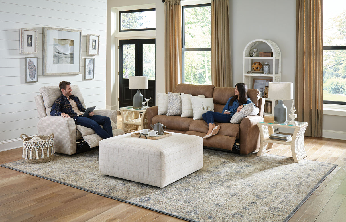 Justine - Lay Flat Reclining Loveseat - Burlap