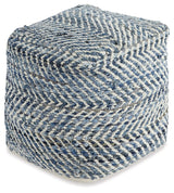 Chevron - Pouf - Blue