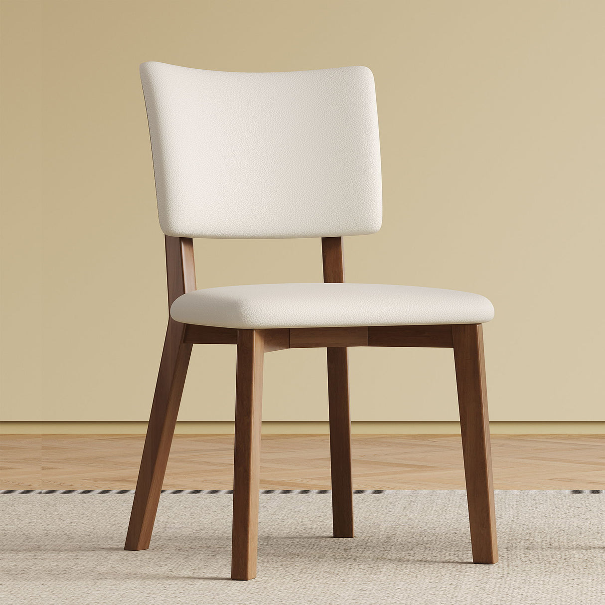 Dining Chair (Set of 2) - White / Deep Walnut