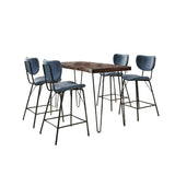 Nature's Edge - 5 Piece Counter Set With Modern Barstools - Slate