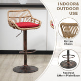 Modern Swivel Bar Stools Adjustable Counter Chairs With Footrest (Set of 2)