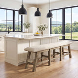 Telluride - Counter Bench - Driftwood Gray / Beige