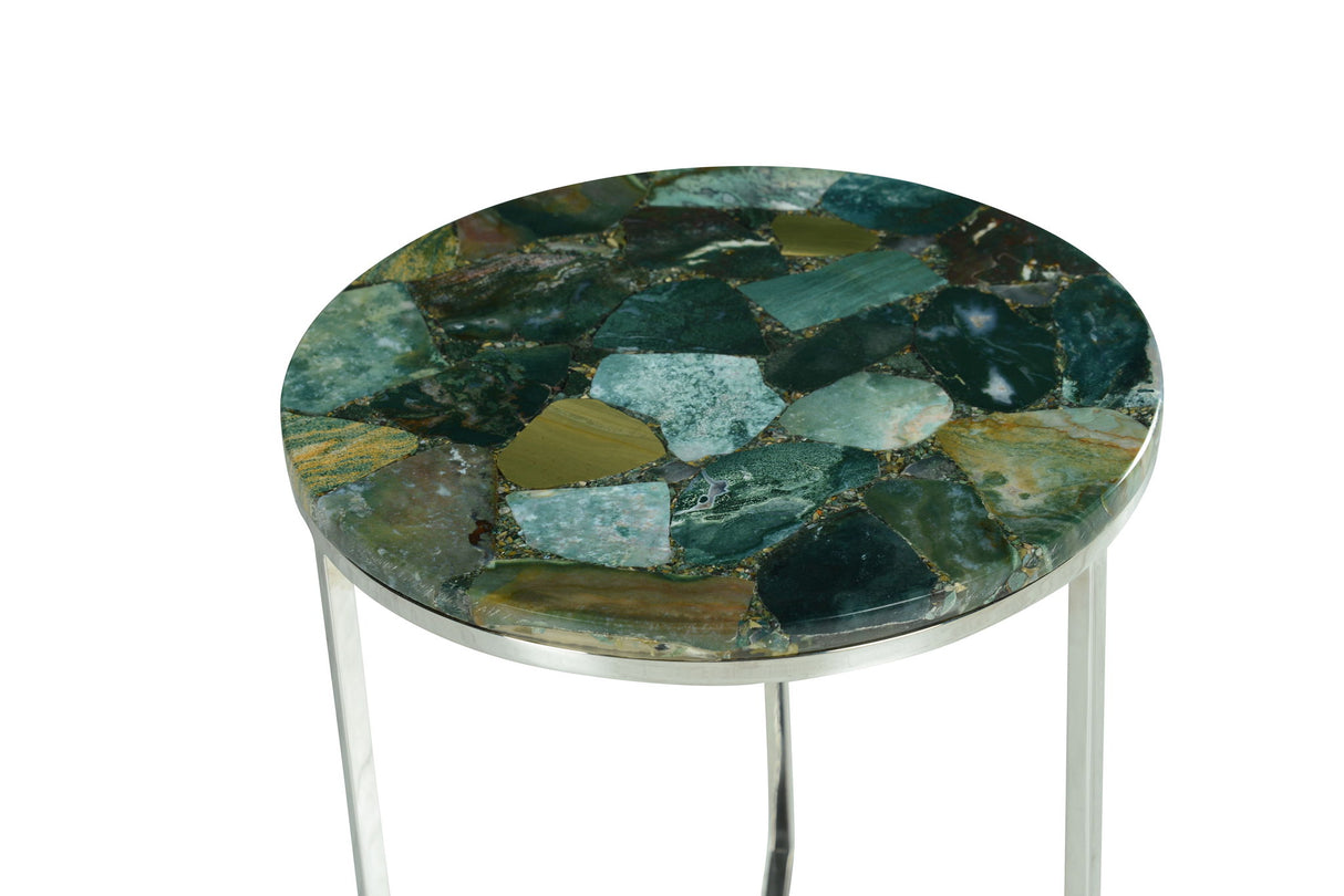 Foster - Jaspe Top Chairside Table - Green