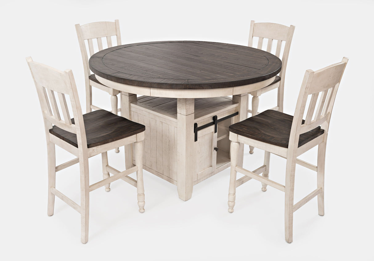 Madison County - Round Counter Set With Slatback Stools