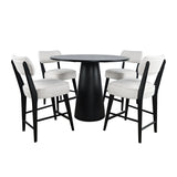 Nash - 5 Piece Dining Set, Counter Table With 4 Barstools