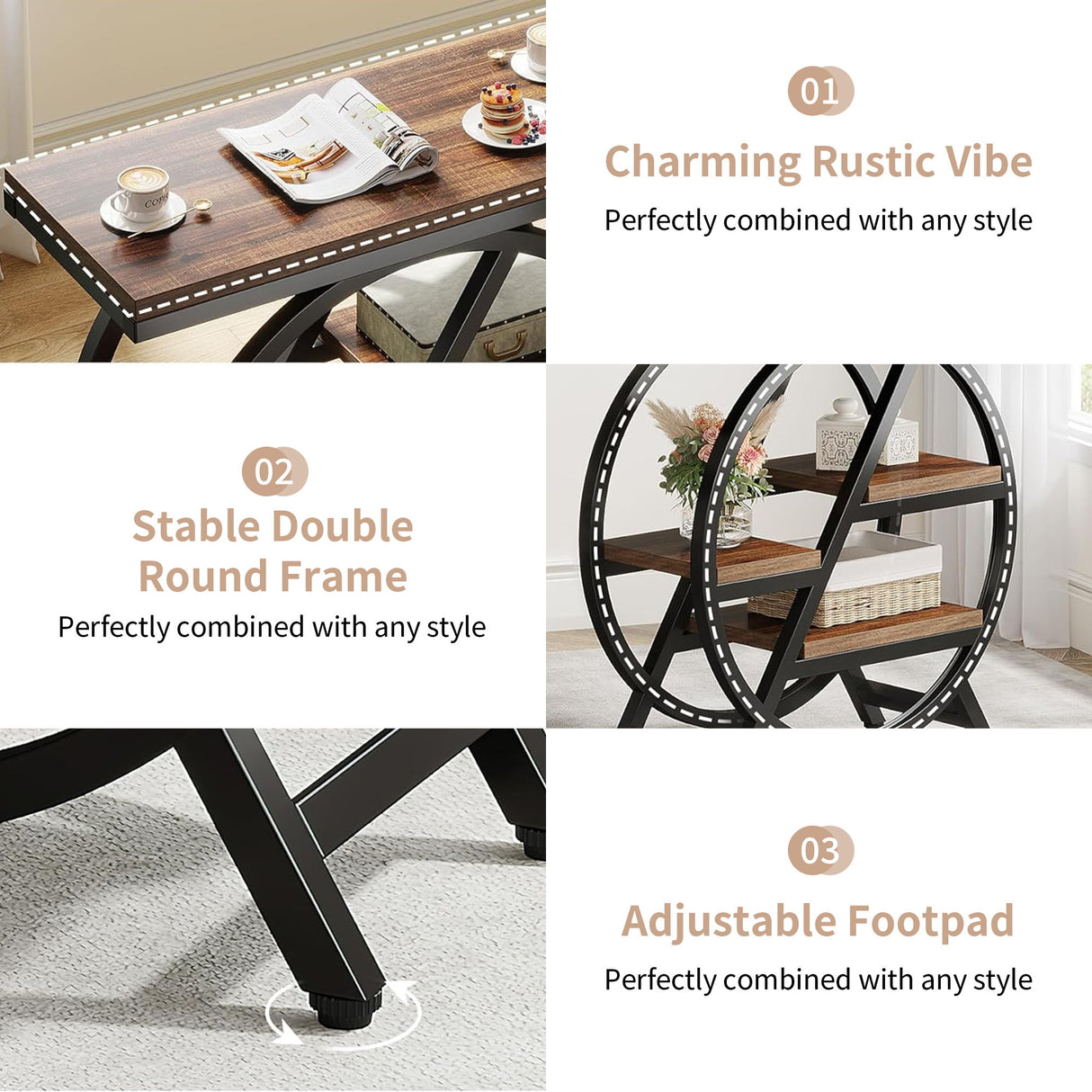 Modern Narrow End Table With 3 Tier Shelves