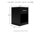 Finch - One Drawer Night Stand - 23" Height - Black