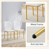 Luxury Simple Chair With Metal Gold Leg