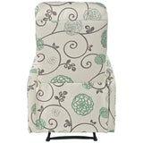 Modern Manual Recliner, Home Theater Chair With Adjustable Backrest For Living Room - Beige / Blue