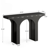 Console Table With Arched Base For Entryway - Black