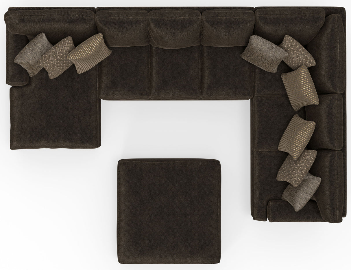 Mammoth - 3 Piece Sectional With Cocktail Ottoman (LSF Chaise) - Chocolate