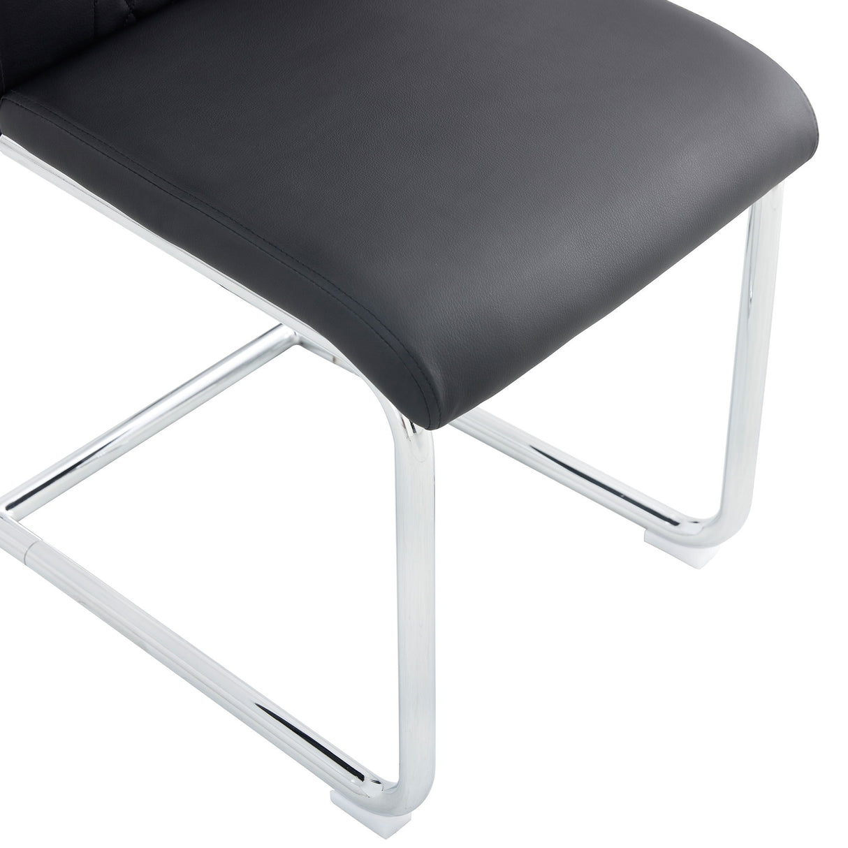 Modern Dining Chairs With Padded Seat, Metal Legs