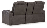 Fyne-dyme - Power Reclining Loveseat With Console/Adj Hdrst