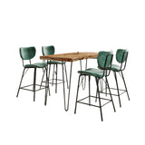 Nature's Edge - 5 Piece Counter Set With Modern Barstools - Natural