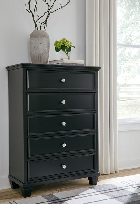 Lanolee - Five Drawer Chest - Black