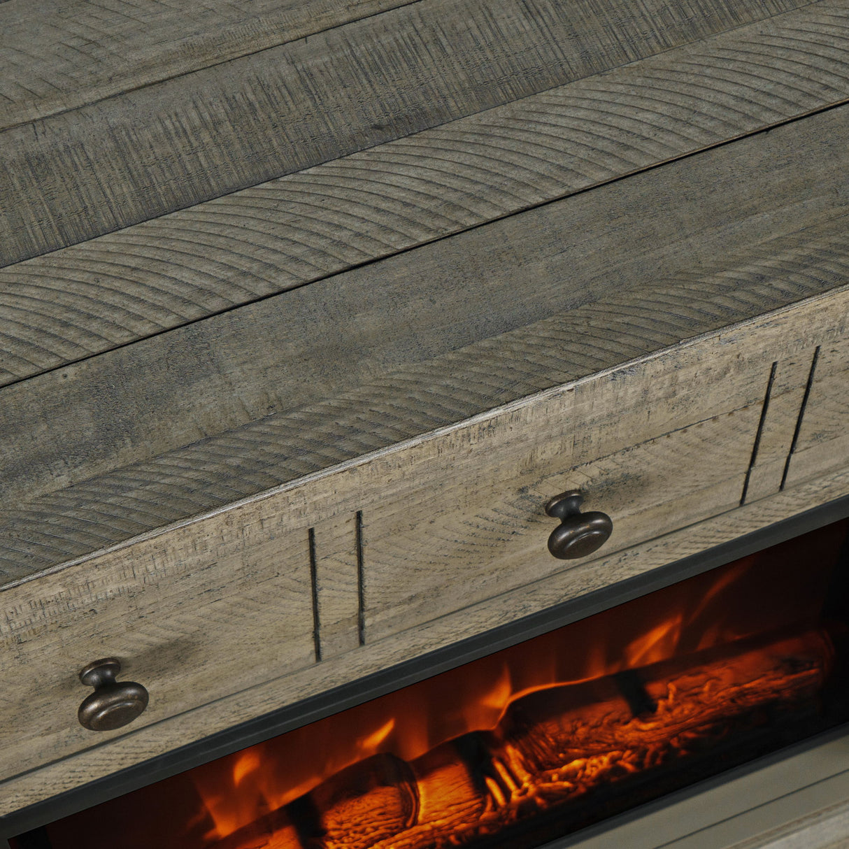 Telluride - Electric Fireplace Media Console - Driftwood Gray