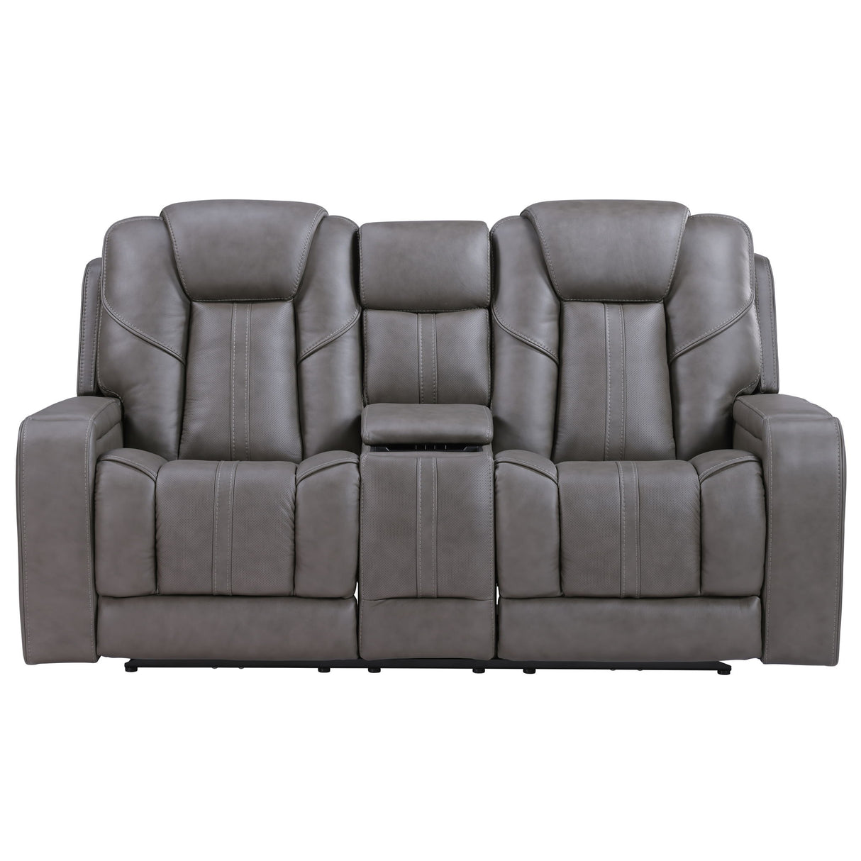 Daniel - 3 Piece Triple-Power Leather Reclining Set - Gray