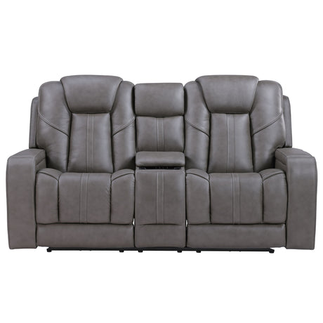 Daniel - 3 Piece Triple-Power Leather Reclining Set - Gray