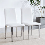 Elegant Upholstered Chairs & Metal Legs
