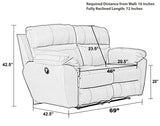 Costa - Power Lay Flat Reclining Loveseat