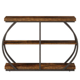 Console Table With Arched Frame, 3 Tier For Living Room - Brown / Black