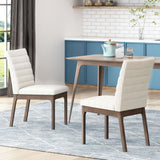 Upholstered Dining Chairs With Rubber Legs (Set of 2)