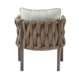 2 Pieces Outdoor Metal Patio Club Chair, Patio Furniture Arm Chair With Cushion, Modern Outdoor Furniture Deep Seating For Porch, Garden, Backyard, Balcony - Brown / Light Gray