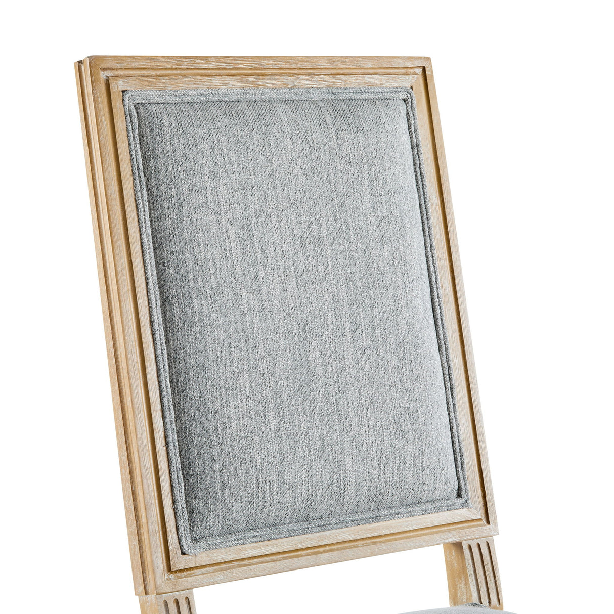 French Country Style Dining Chair With Upholstered Seating And Fluted Legs