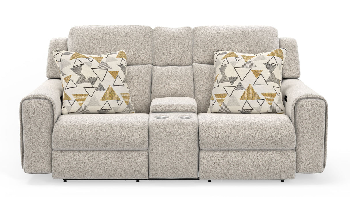 Micah - Power Headrest Power Deep Seat Reclining Console Loveseat - Oatmeal