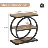 Industrial Narrow End Table With 3 Shelves