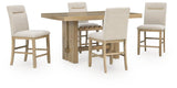 Lasinger - 5 Pc. - Counter Height Dining Table And 4 Barstools - Light Brown
