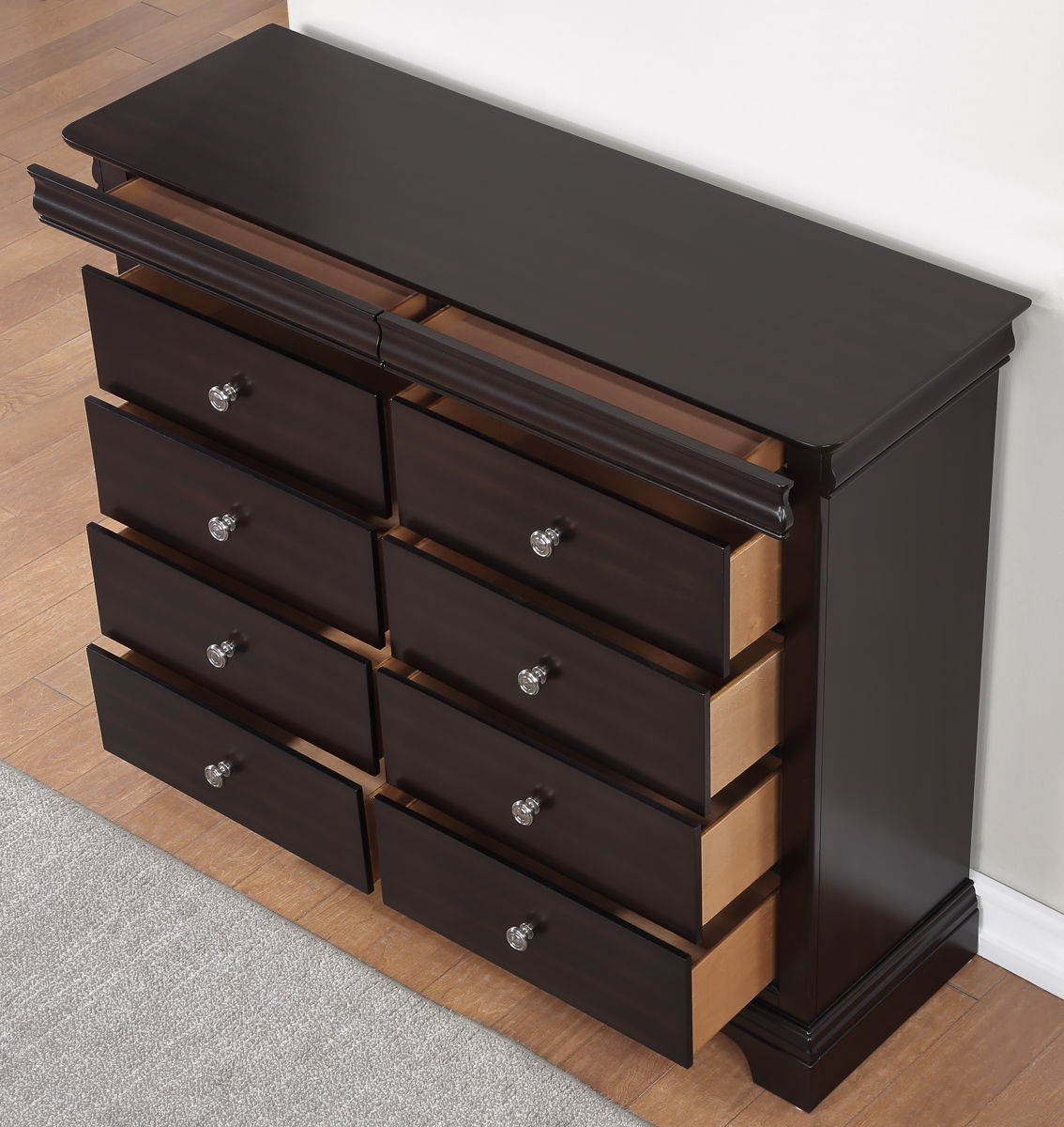 Dominique - 2 Piece Dresser And Mirror - Dark Brown