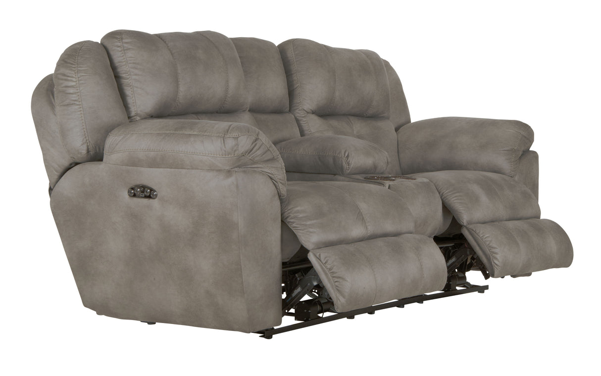 Ferrington - Power Lay Flat Reclining Console Loveseat with Power Adjustable Headrest