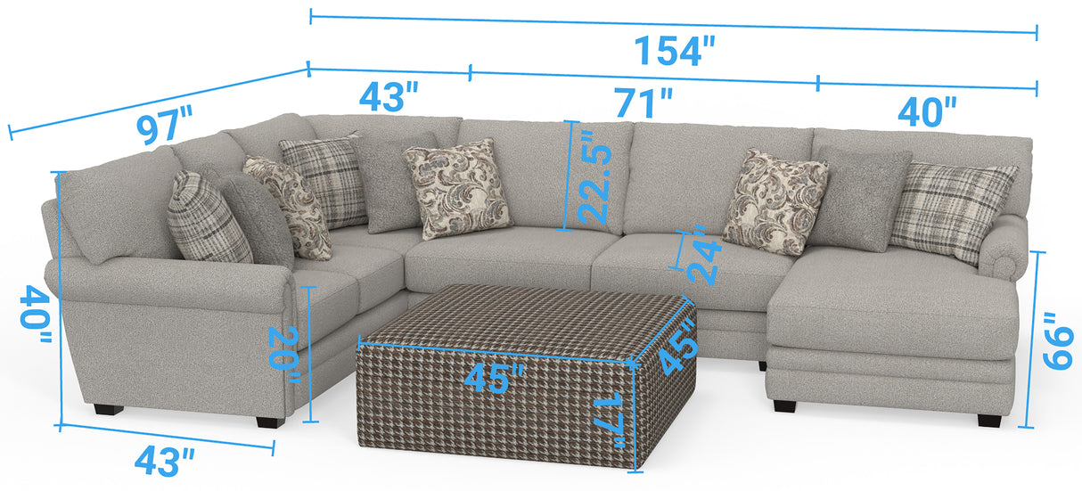 Livingston - Sectional With Comfort Coil Seating And Accent Pillows