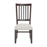 Willow Creek - Slatback Chair (Set of 2) - Distressed Dark Brown / Beige