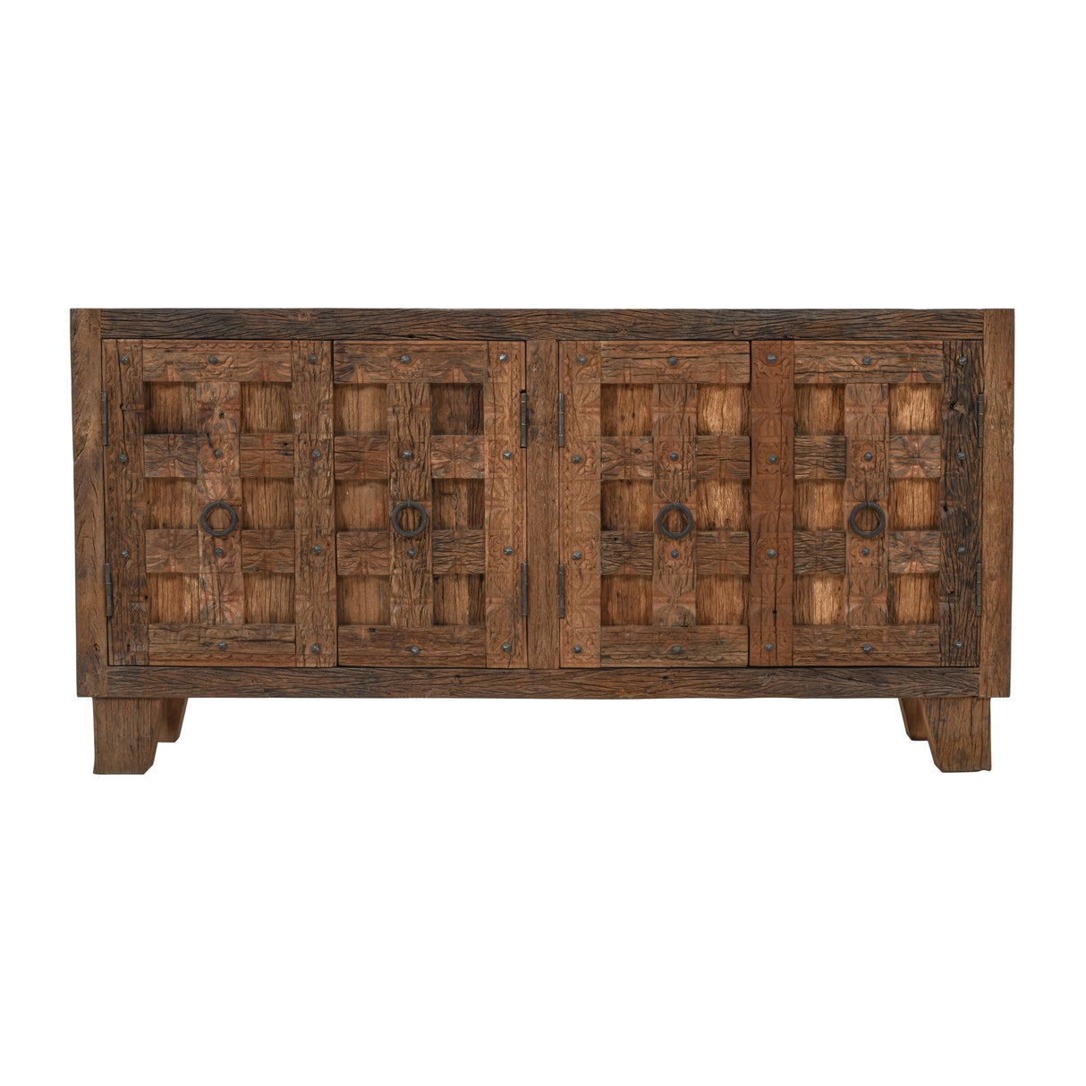 Colton - 4 Drawer Reclaimed Accent Cabinet - Dark Brown