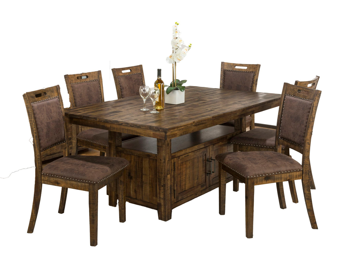Cannon Valley - 7 Piece Dining Set - Distressed Medium Brown