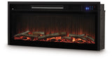 Entertainment Accessories - Black - Fireplace Insert With Faux Birch Log Set