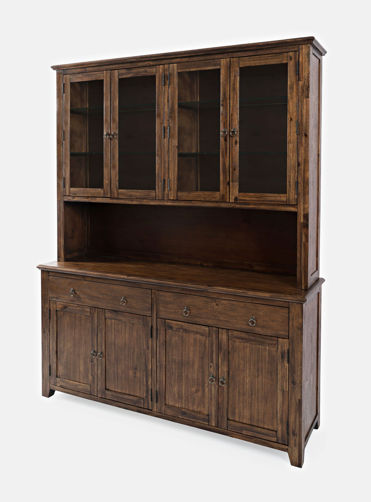 Bakersfield - Server And Hutch - Wire Brush Brown