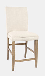 Carlyle Crossing - Upholstered Stool (Set of 2) - Distressed Medium Brown / Beige