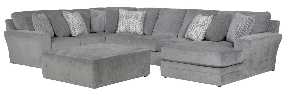 Glacier - Sectional With 9 Accent Pillows And Ottoman Set