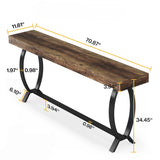 Console Table With Fish Tail Legs Extra Long - Brown