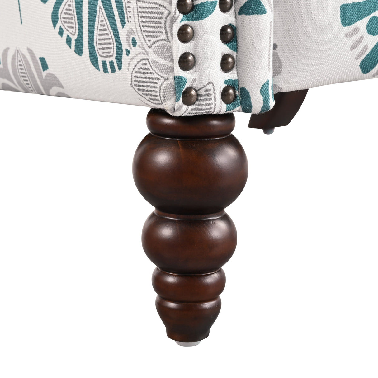 Push Back Recliner Chair Upholstered Recliner Armchair With Classic Wing Back And Solid Gourd-Shaped Legs