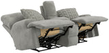 Renaldo - Power Lay Flat Recline Console Loveseat With Zero Gravity - Stone