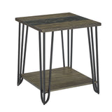 Harper - End Table With Sintered Stone Inlay - Brown