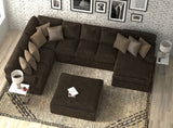 Mammoth - 3 Piece Sectional With Cocktail Ottoman (RSF Chaise) - Chocolate