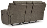 Laresview - Fossil - Dbl Reclining Loveseat with Console